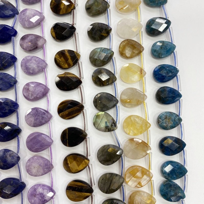 13x18mm Faceted Teardrop Natur - Crystal Pendant Necklace Natural Stone ulasan dan harga