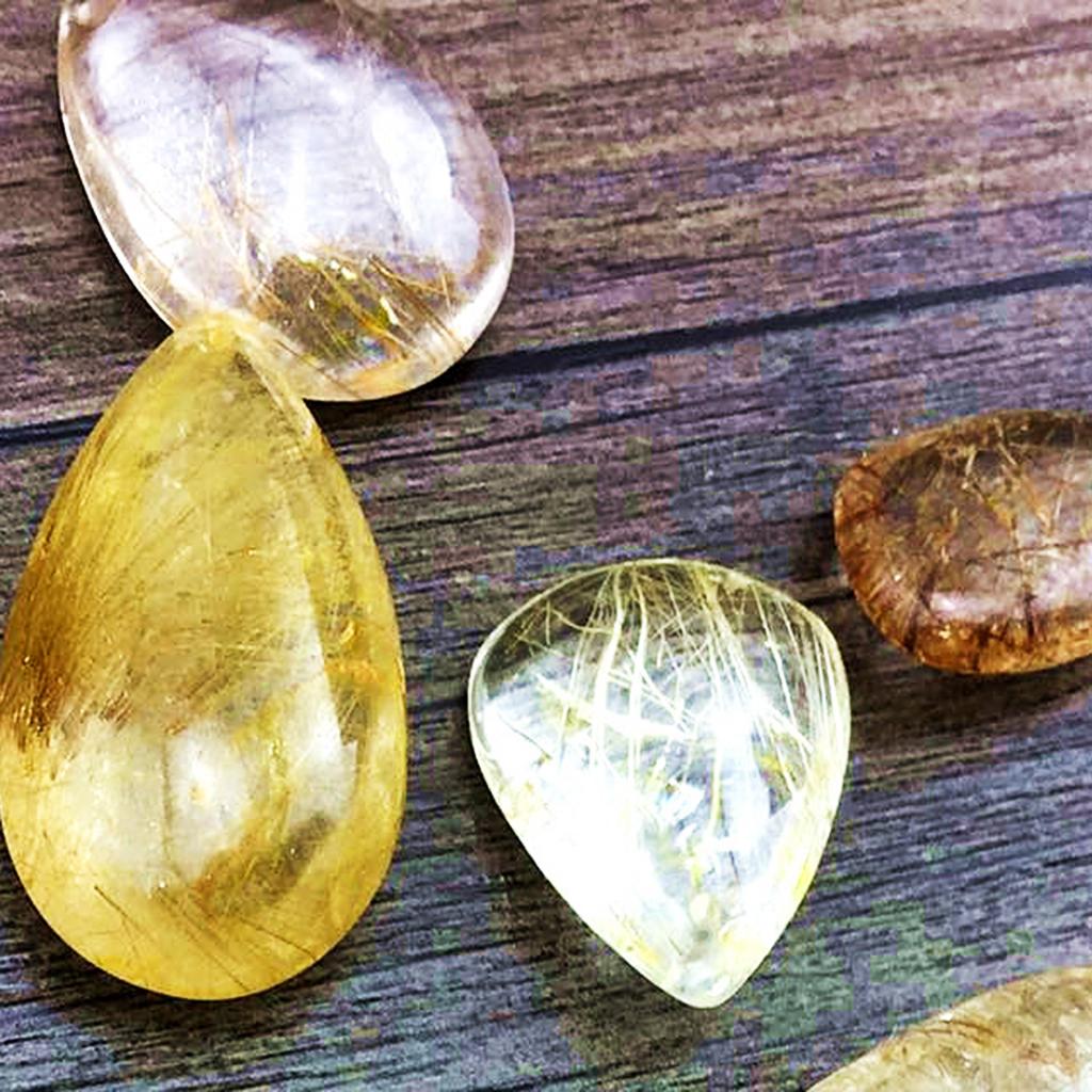 Gold Rutilated Quartz Crystal  - Crystal Pendant Necklace Natural Stone ulasan dan harga