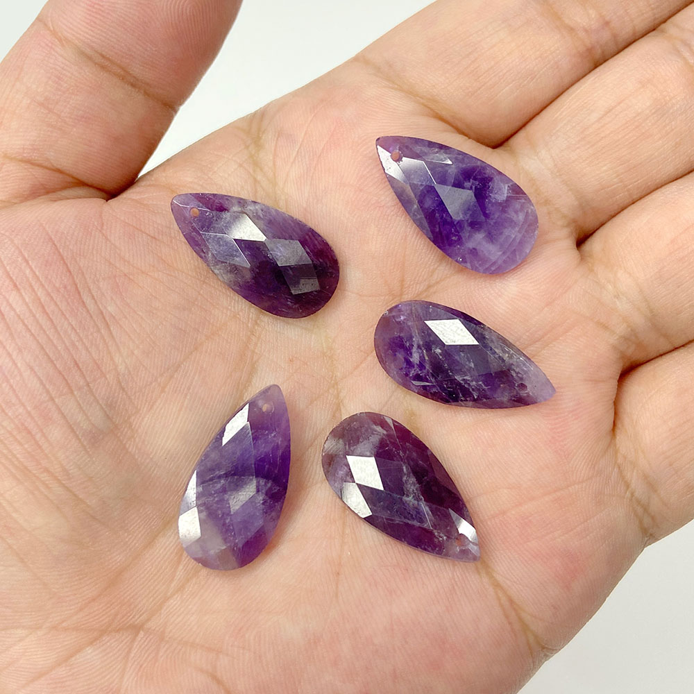2pcs 13*25mm Long Water Drop S - Crystal Pendant Necklace Natural Stone ulasan dan harga