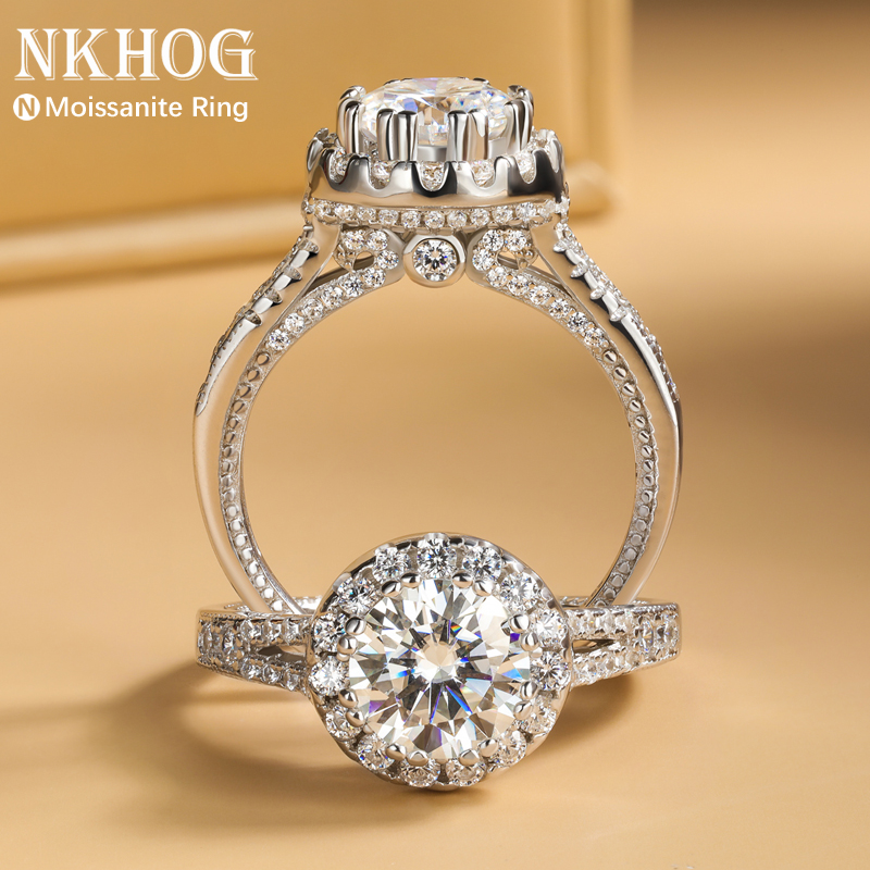 Real 2ct Moissanite Rings 925  - Moissanite Engagement Ring 1 Carat ulasan dan harga
