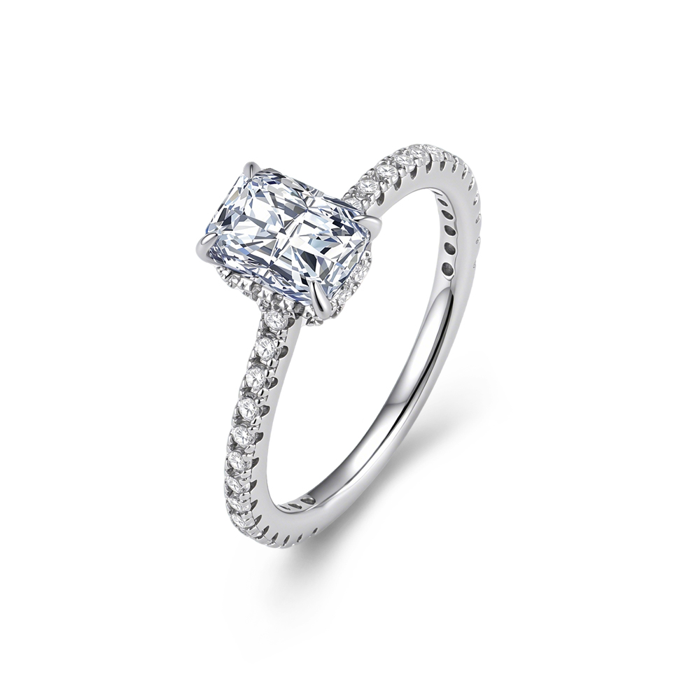 S925 Sterling Silver Simple Fo - Moissanite Engagement Ring 1 Carat ulasan dan harga