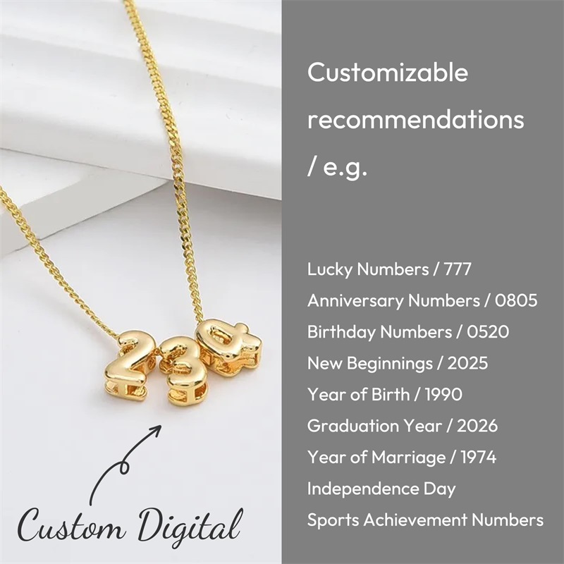 Personalized 3D Bubble Letter  - Initial Letter Necklace 18K Gold ulasan dan harga
