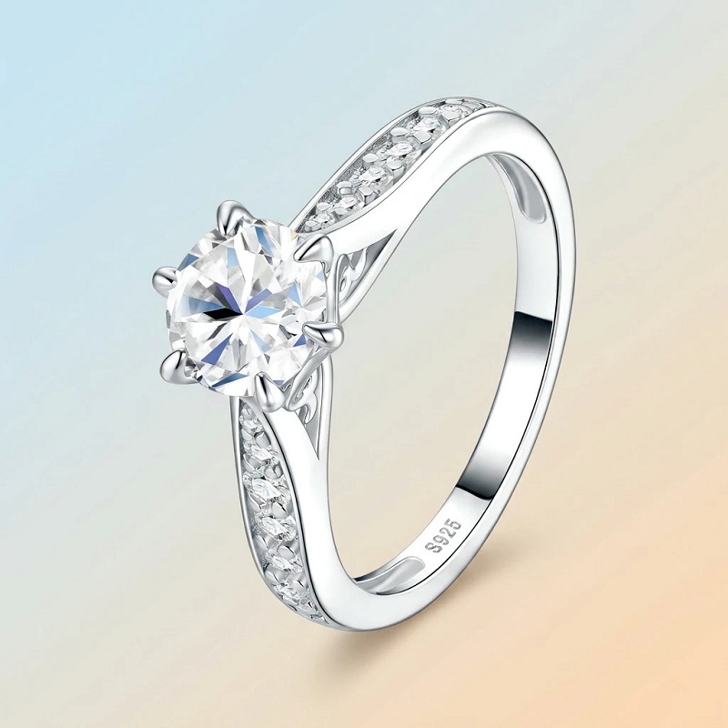 Apaison Luxury D Color 1 Carat - Moissanite Engagement Ring 1 Carat ulasan dan harga