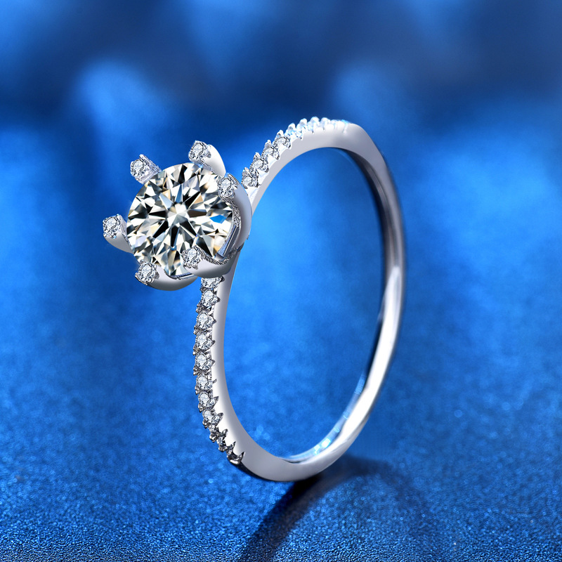 S925 Wedding Engagement Moissa - Moissanite Engagement Ring 1 Carat ulasan dan harga