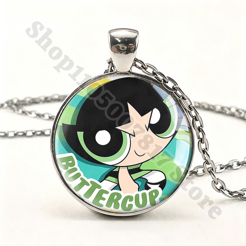 Kawaii The Powerpuffs Girls Cu - Anime Pendant Necklace ulasan dan harga