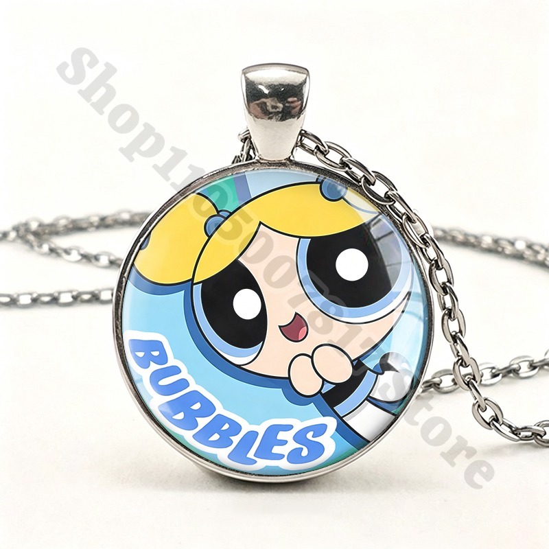 Kawaii The Powerpuffs Girls Cu - Anime Pendant Necklace ulasan dan harga