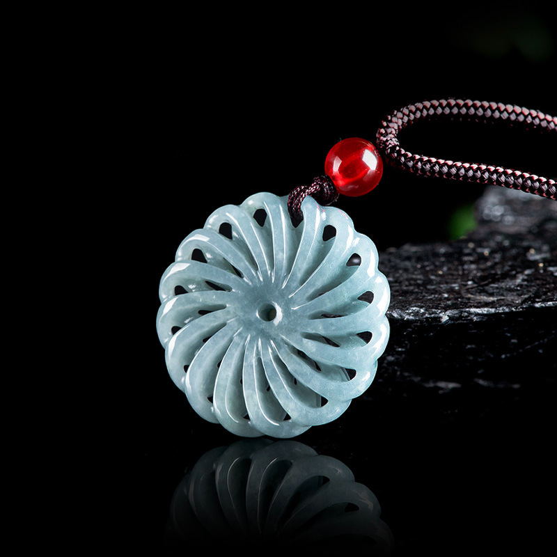 Burmese Jadeite Flower Pendant - Necklaces ulasan dan harga