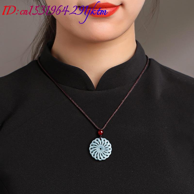 Burmese Jadeite Flower Pendant - Necklaces ulasan dan harga