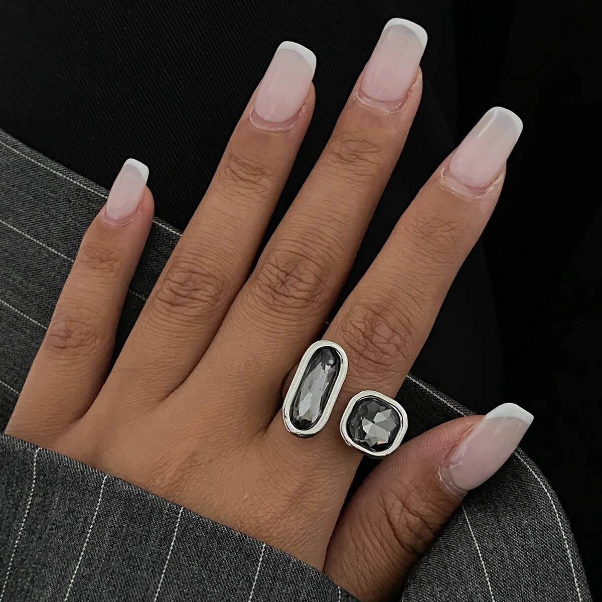 Salircon Vintage Black Acrylic - Vintage Punk Knuckle Rings Set ulasan dan harga