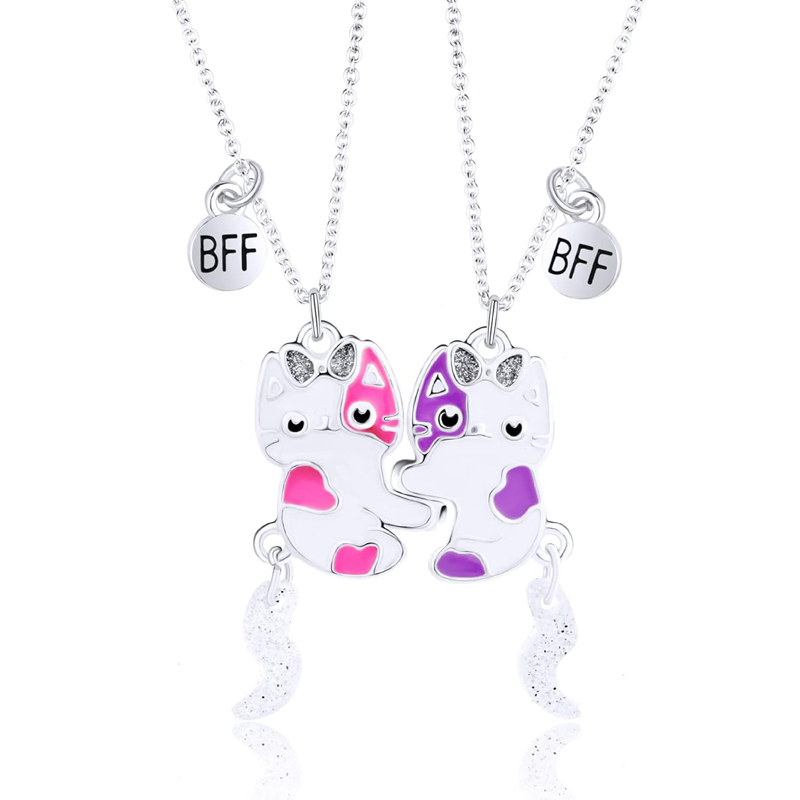 2Pcs Best Friend Pendant Gifts - Magnetic Couple Matching Necklaces ulasan dan harga