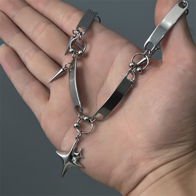 Hiphop Stainless Steel Punk St - Goth Punk Spike Choker ulasan dan harga