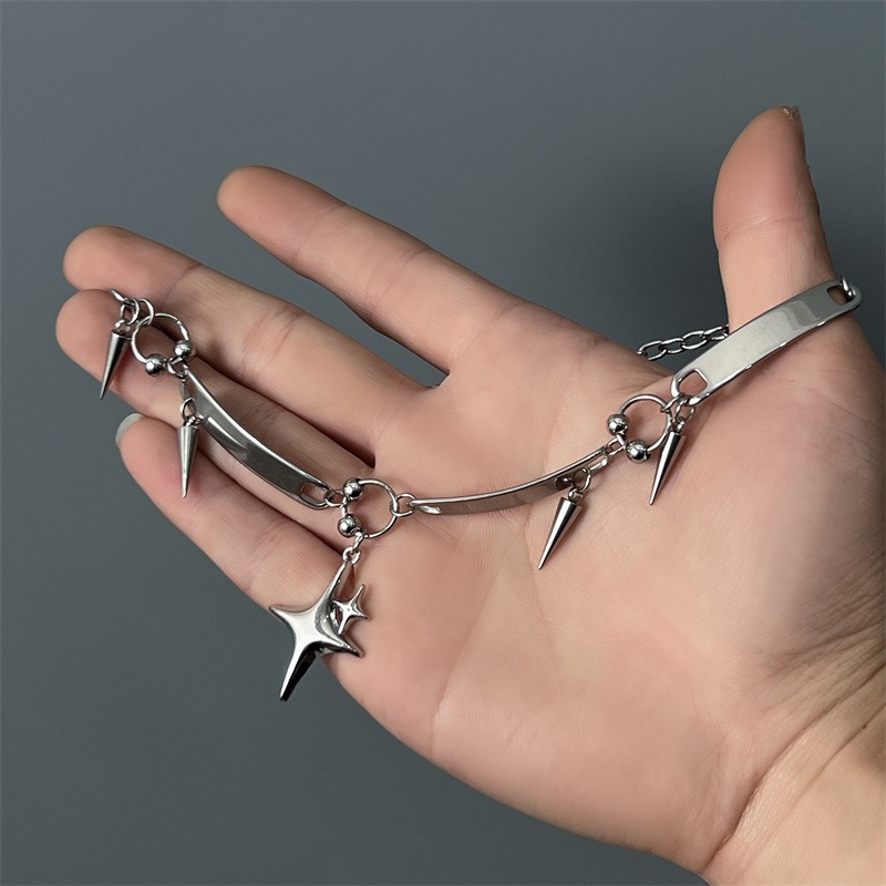 Hiphop Stainless Steel Punk St - Goth Punk Spike Choker ulasan dan harga