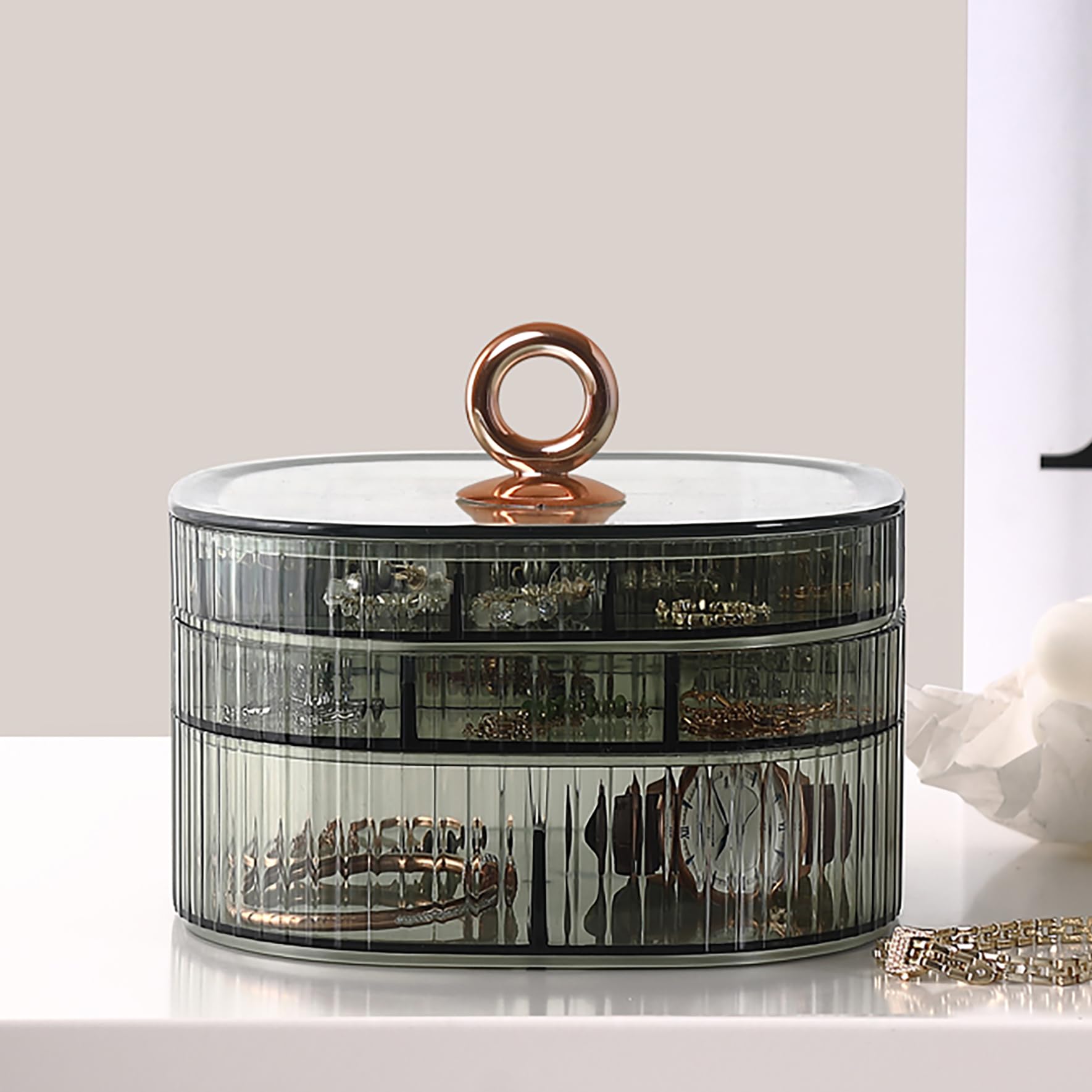 Transparent Jewelry Box 3-Laye - Earrings ulasan dan harga