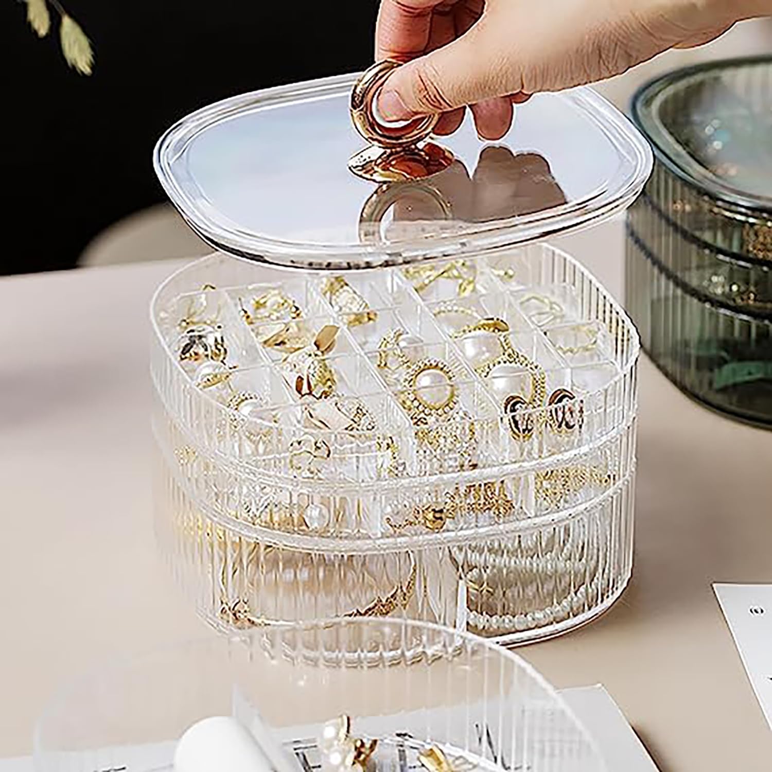 Transparent Jewelry Box 3-Laye - Earrings ulasan dan harga