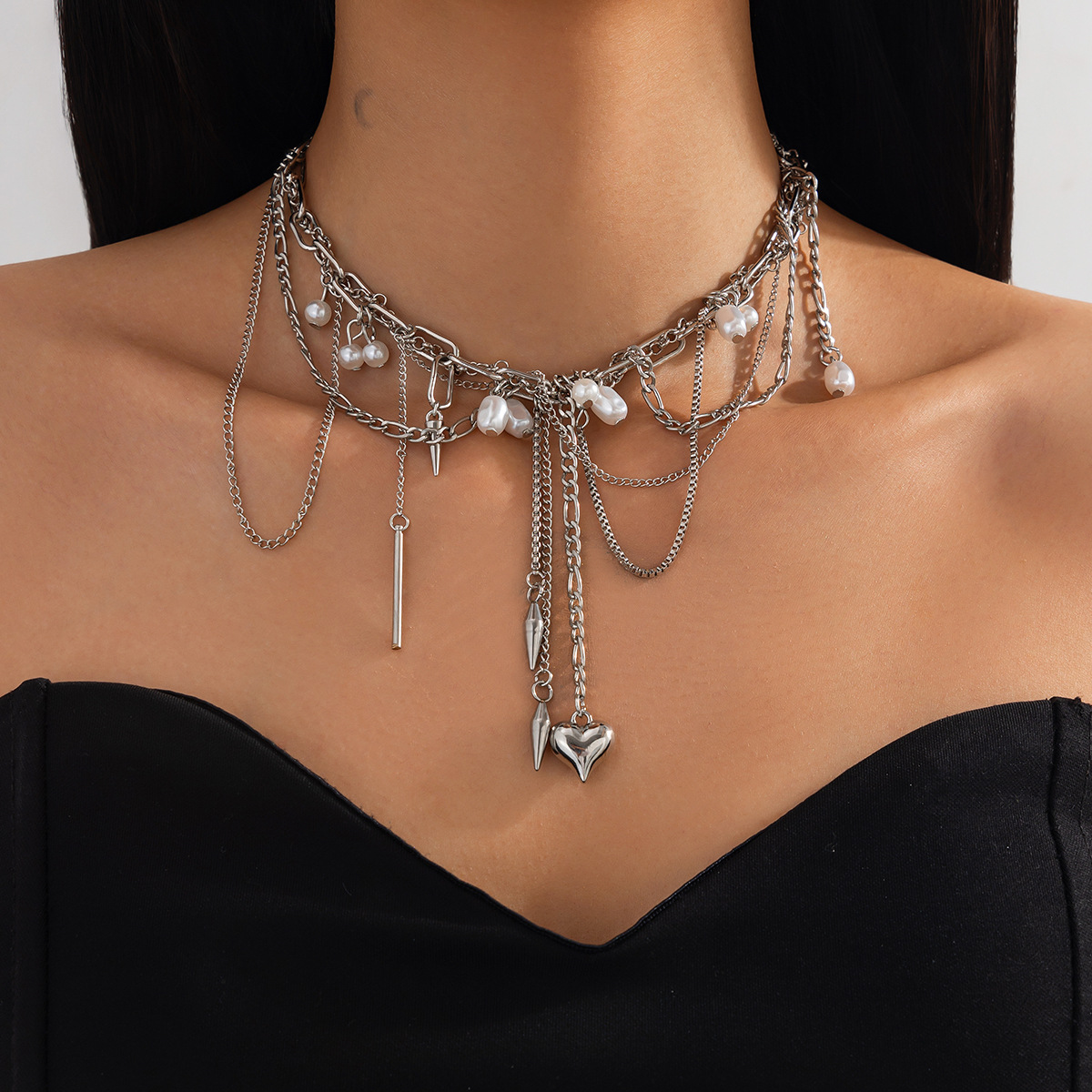 Vintage Irregular Imitation Pe - Pearl Choker Necklace Vintage ulasan dan harga