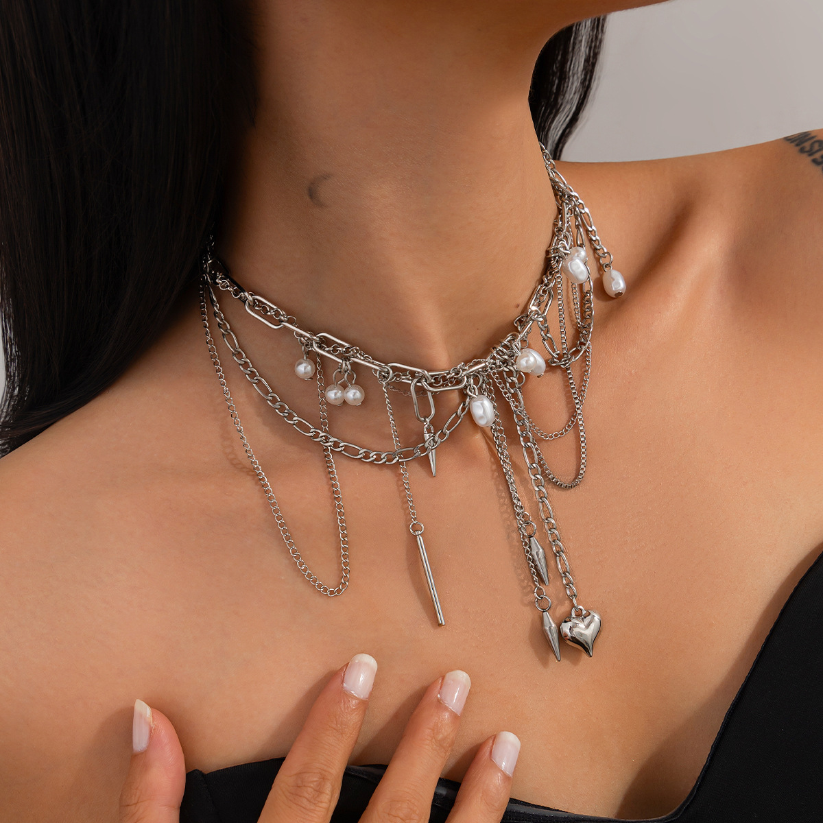 Vintage Irregular Imitation Pe - Pearl Choker Necklace Vintage ulasan dan harga