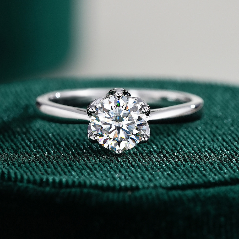 JoyceJelly Classic Six-Claw Mo - Moissanite Engagement Ring 1 Carat ulasan dan harga