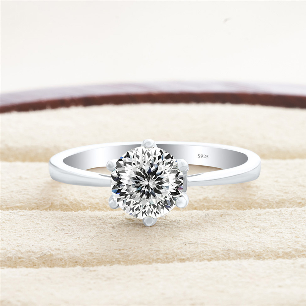 JoyceJelly Classic Six-Claw Mo - Moissanite Engagement Ring 1 Carat ulasan dan harga