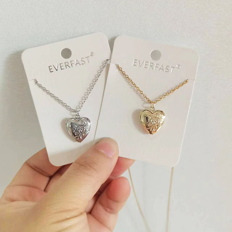 1pc Tiny Heart 14mm Photo Fram - Heart Locket Necklace Photo ulasan dan harga