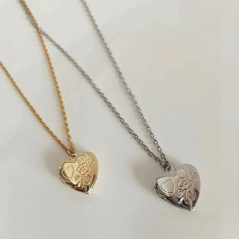 1pc Tiny Heart 14mm Photo Fram - Heart Locket Necklace Photo ulasan dan harga