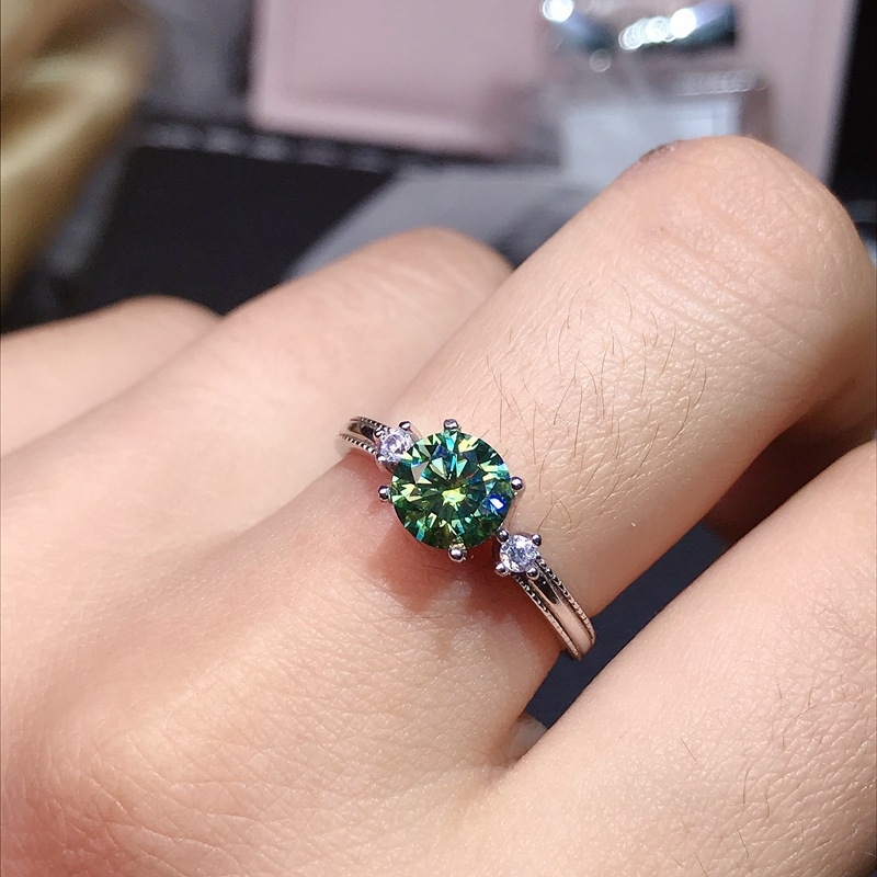Morganite Ring VVS1 Grade Labo - Moissanite Engagement Ring 1 Carat ulasan dan harga