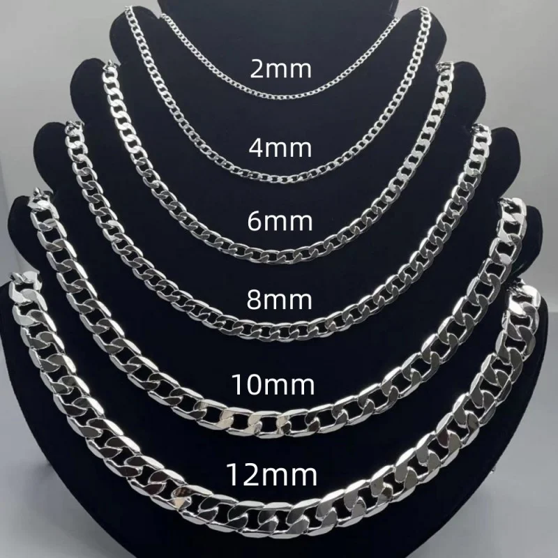 Men's 925 Sterling Silver Neck - Cuban Link Chain 12Mm ulasan dan harga
