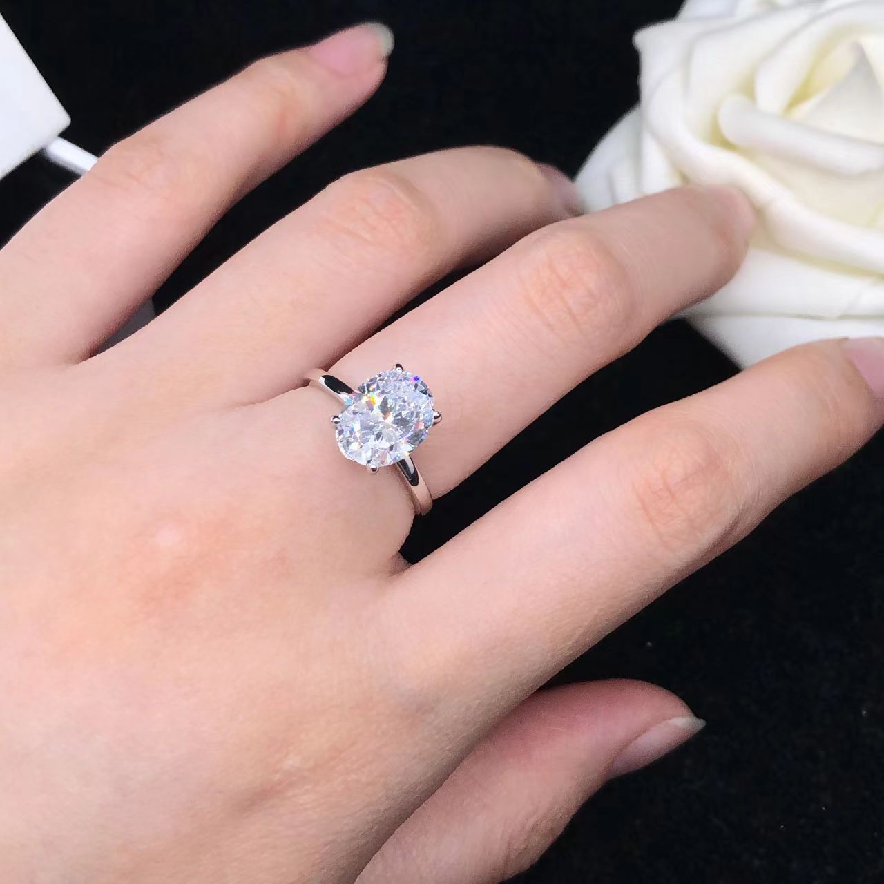 1/2/3 Carat Oval Cut Moissanit - Moissanite Engagement Ring 1 Carat ulasan dan harga