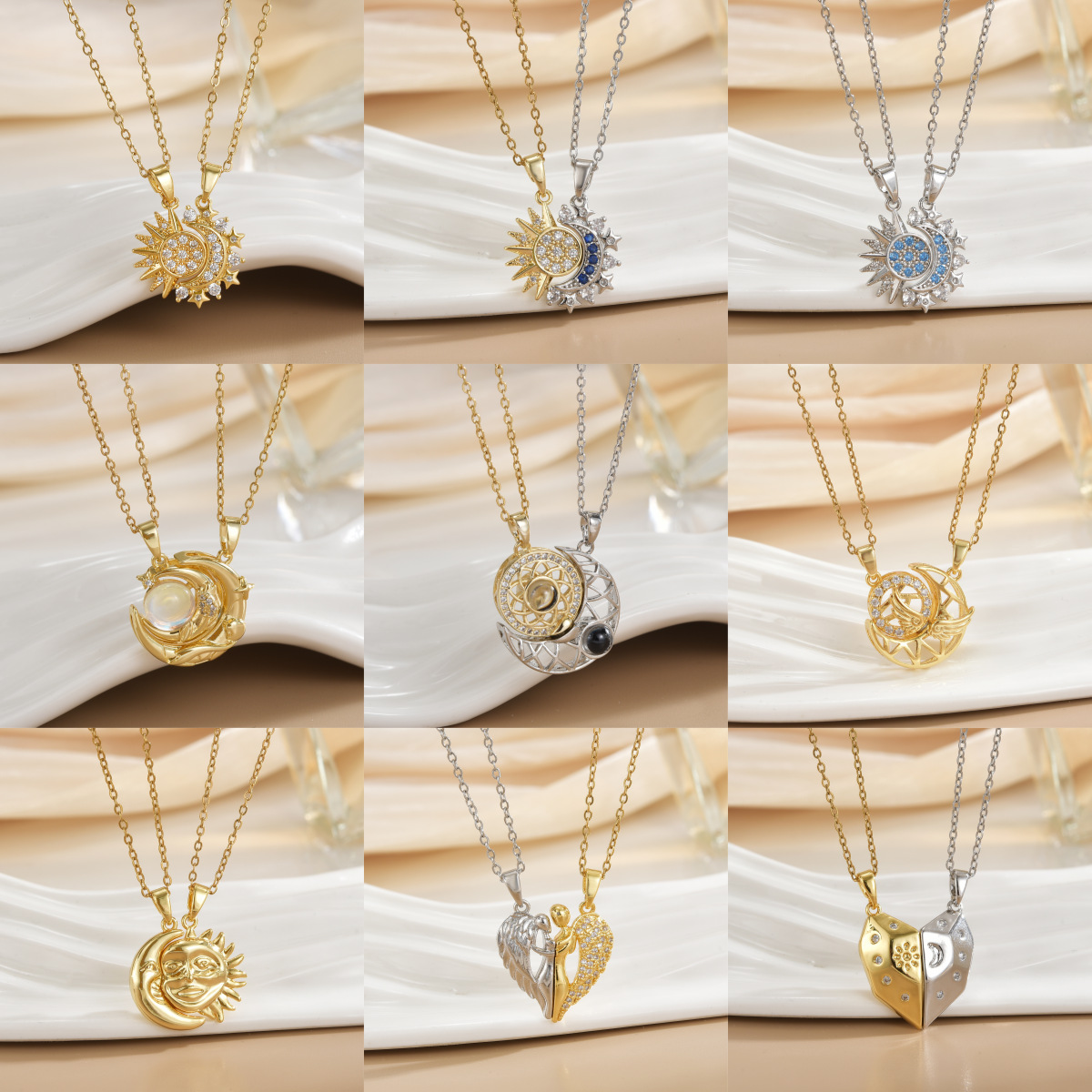 Couples Magnetic Necklaces Sun - Magnetic Couple Matching Necklaces ulasan dan harga