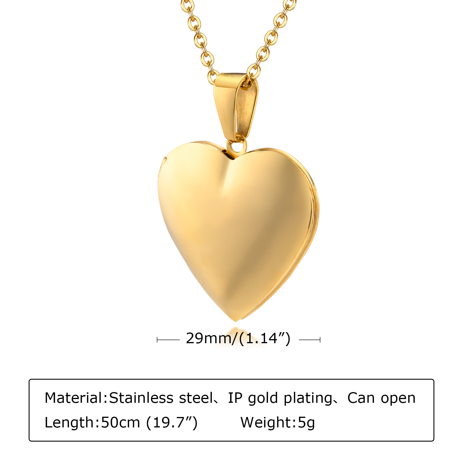 Stainless Steel Jewelry Heart  - Heart Locket Necklace Photo ulasan dan harga