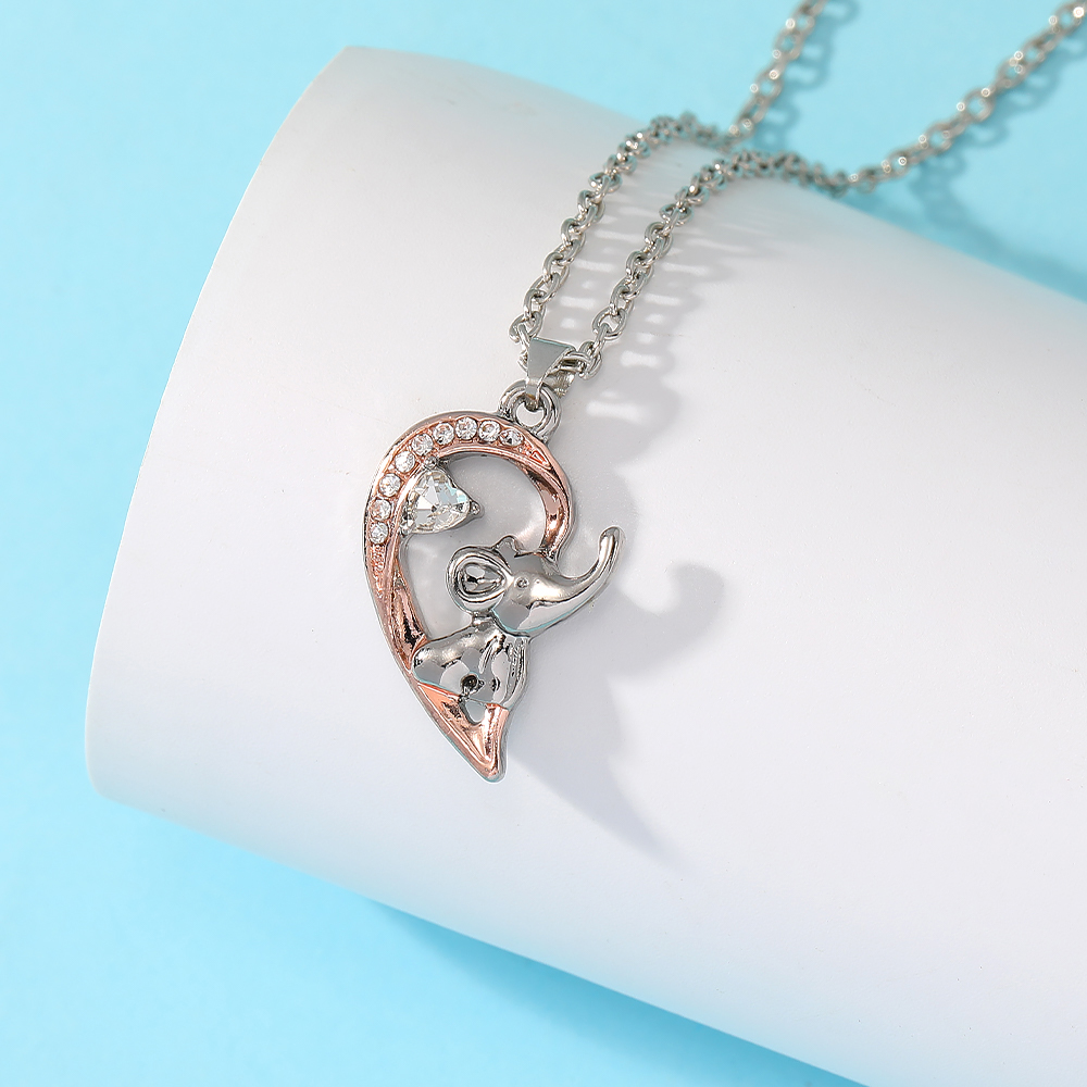2Pcs Magnetic Matching Heart E - Magnetic Couple Matching Necklaces ulasan dan harga