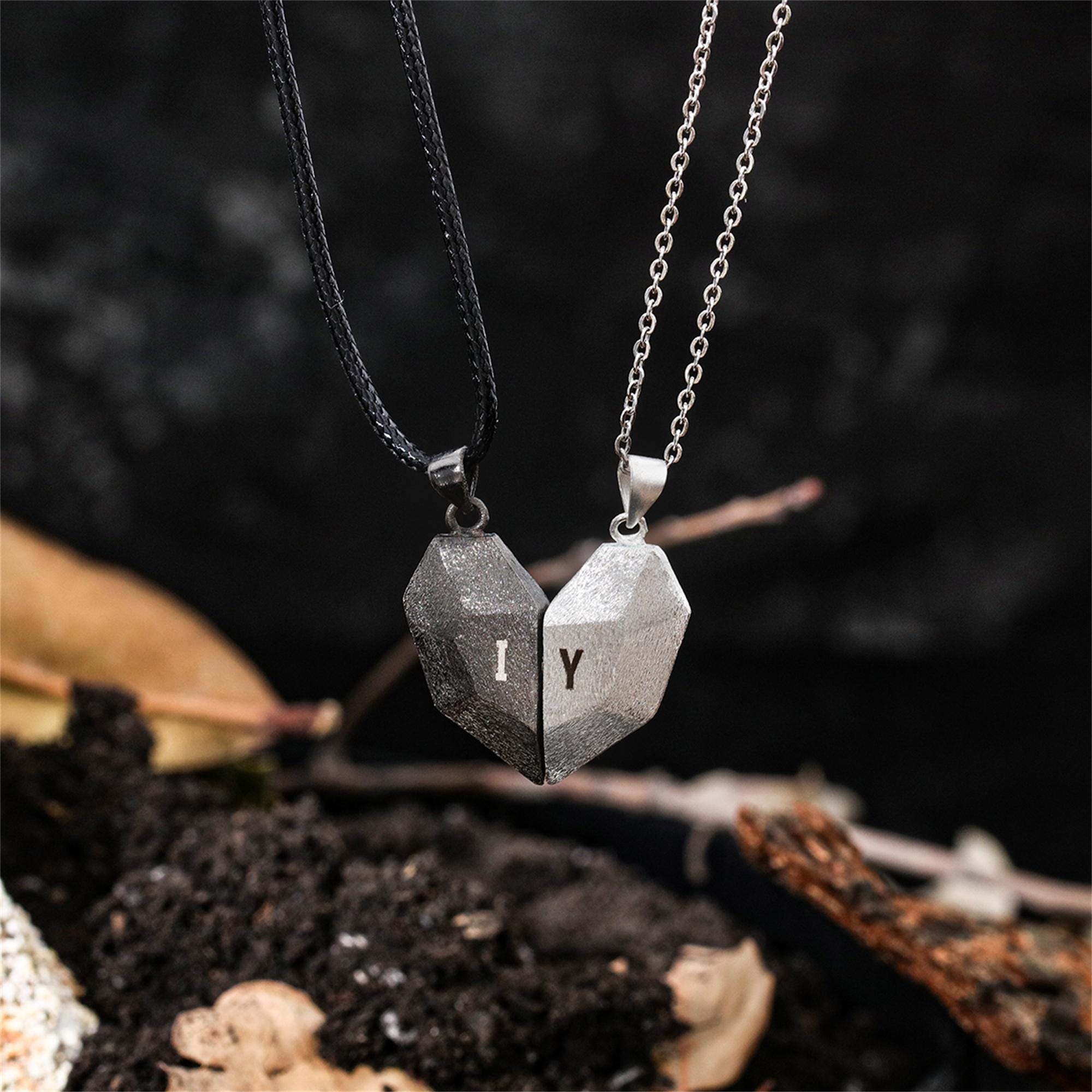 Custom couple magnetic heart n - Magnetic Couple Matching Necklaces ulasan dan harga