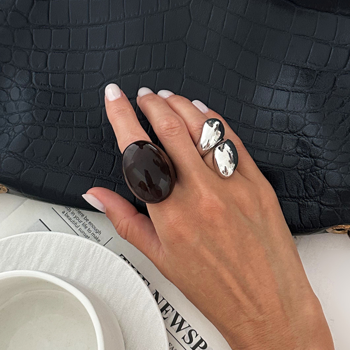 SHIXIN 2Pcs/Set Vintage Metal  - Vintage Punk Knuckle Rings Set ulasan dan harga