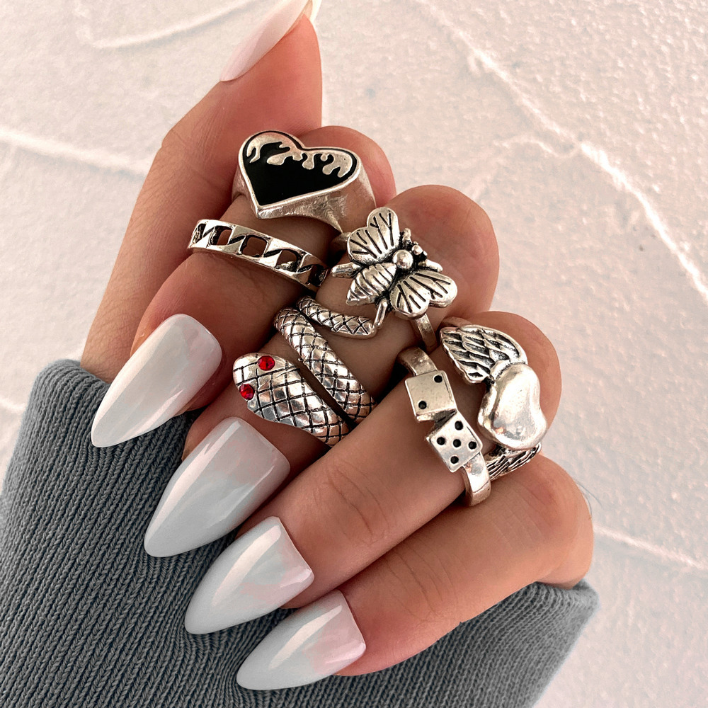 6Pcs Vintage Punk Snake Knuckl - Vintage Punk Knuckle Rings Set ulasan dan harga