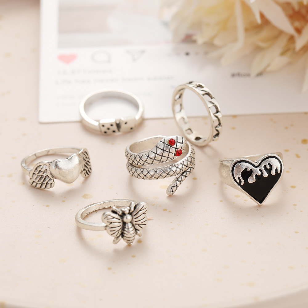 6Pcs Vintage Punk Snake Knuckl - Vintage Punk Knuckle Rings Set ulasan dan harga