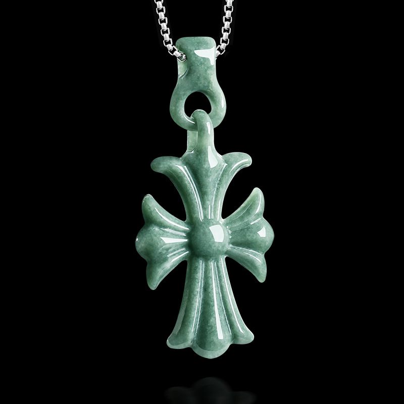 Natural Burmese Jadeite Cross  - Necklaces ulasan dan harga