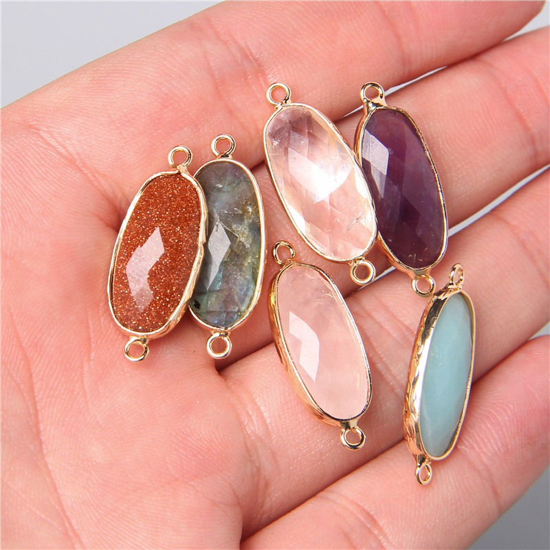 2pcs 10X26mm Natural Double Lo - Crystal Pendant Necklace Natural Stone ulasan dan harga