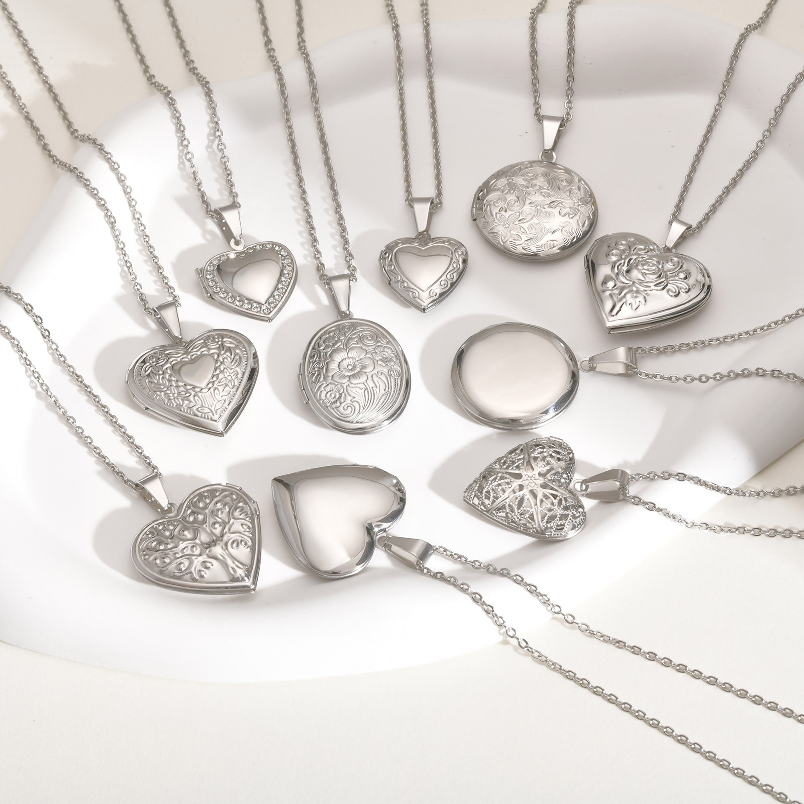 Vnox Dainty Heart Photos Penda - Heart Locket Necklace Photo ulasan dan harga