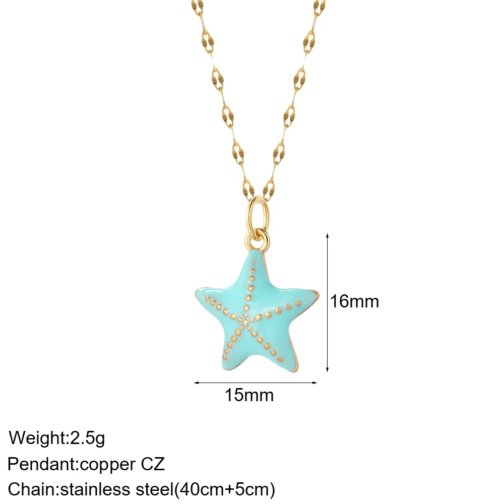 Cute Sea Star Shell Diy Neckla - Cross Pendant Necklace Gold ulasan dan harga