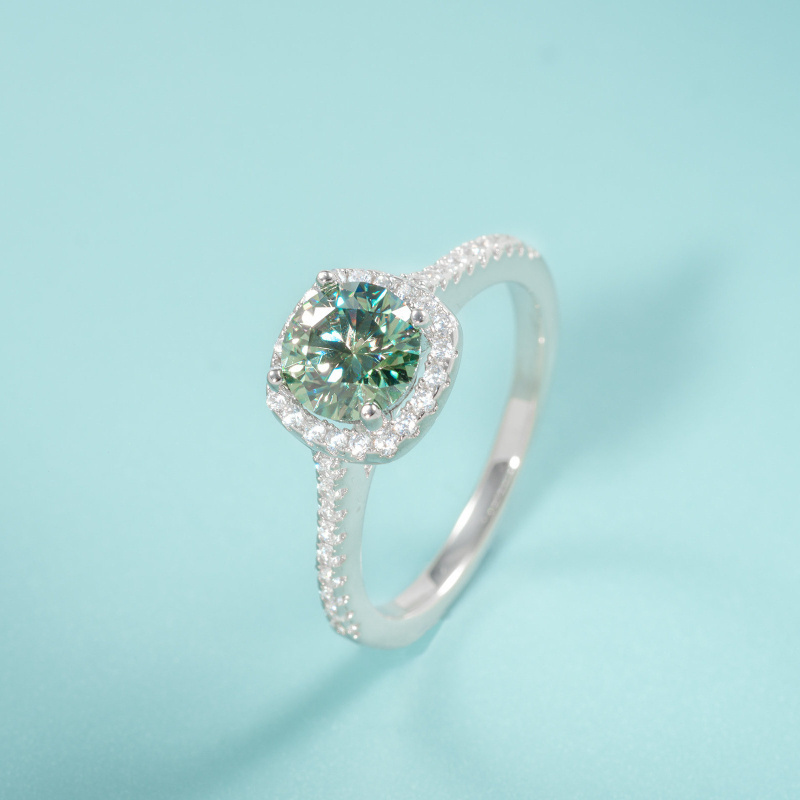 1PC 1/2/3 CARAT Round Cut Gree - Moissanite Engagement Ring 1 Carat ulasan dan harga