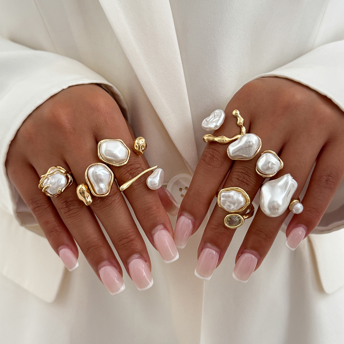 7Pcs/Set Gold Color Irregular  - Vintage Punk Knuckle Rings Set ulasan dan harga