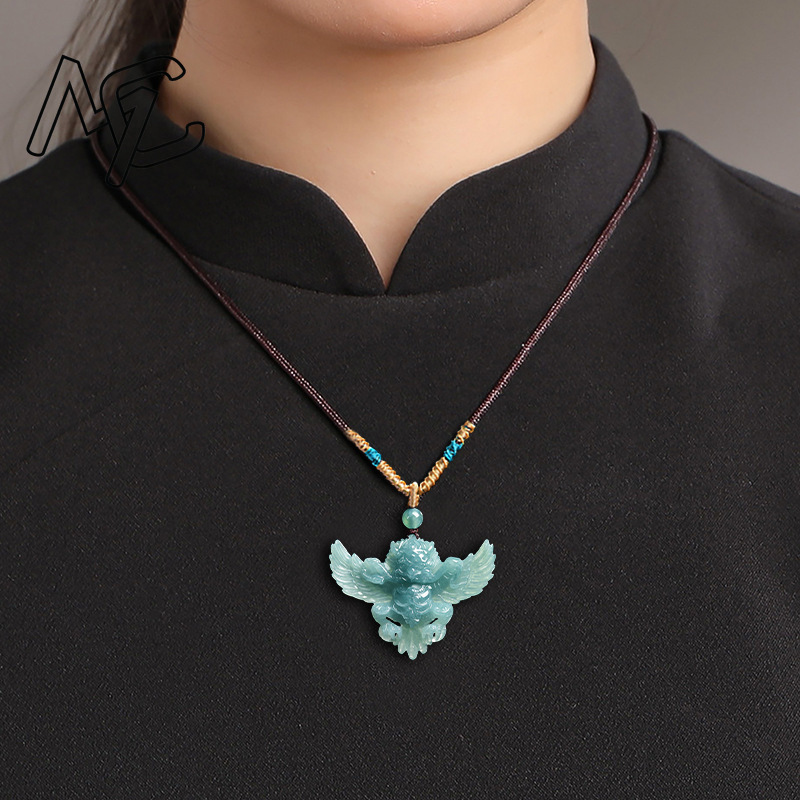Real Natural Emerald Jade Blue - Necklaces ulasan dan harga