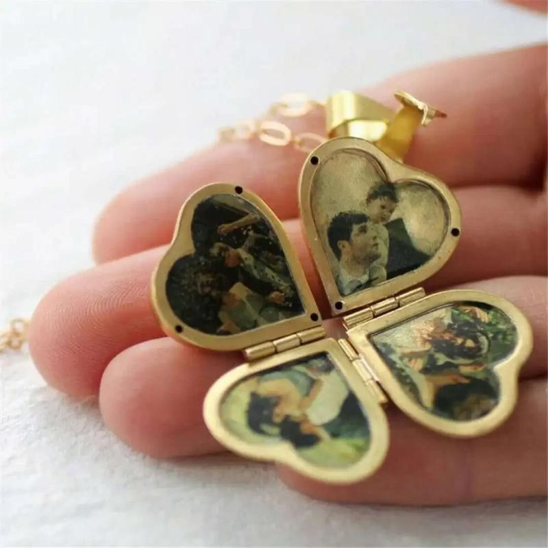 Vintage Folding Multi-Layer He - Heart Locket Necklace Photo ulasan dan harga