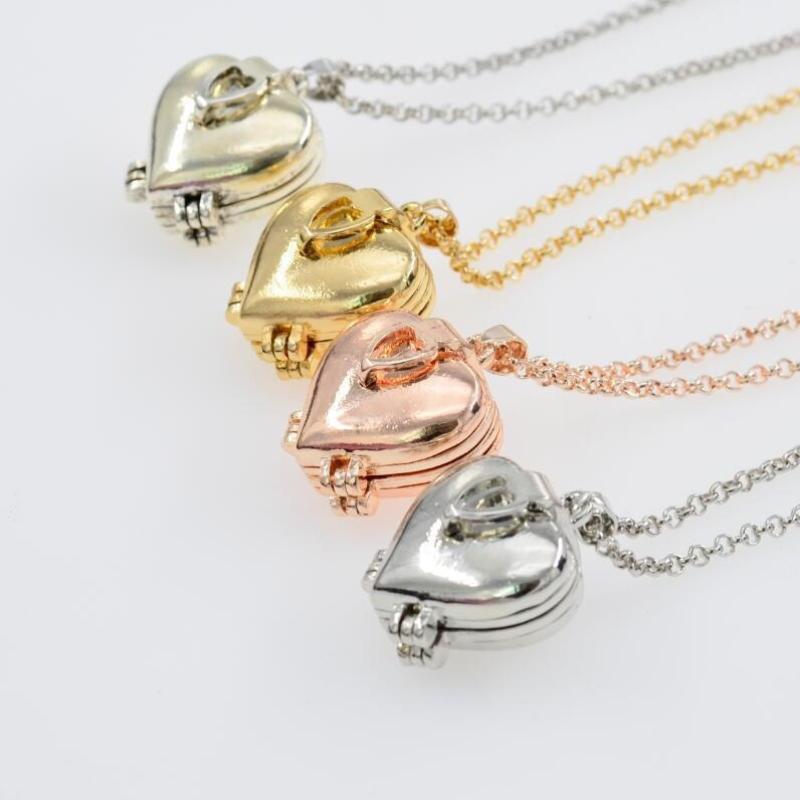 Vintage Folding Multi-Layer He - Heart Locket Necklace Photo ulasan dan harga
