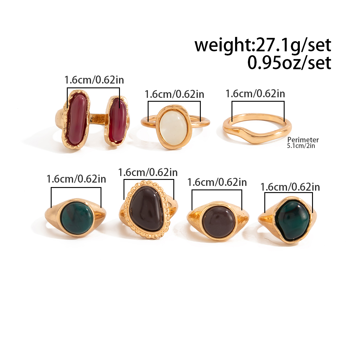 IngeSight.Z 7Pcs/Set Punk Tren - Vintage Punk Knuckle Rings Set ulasan dan harga