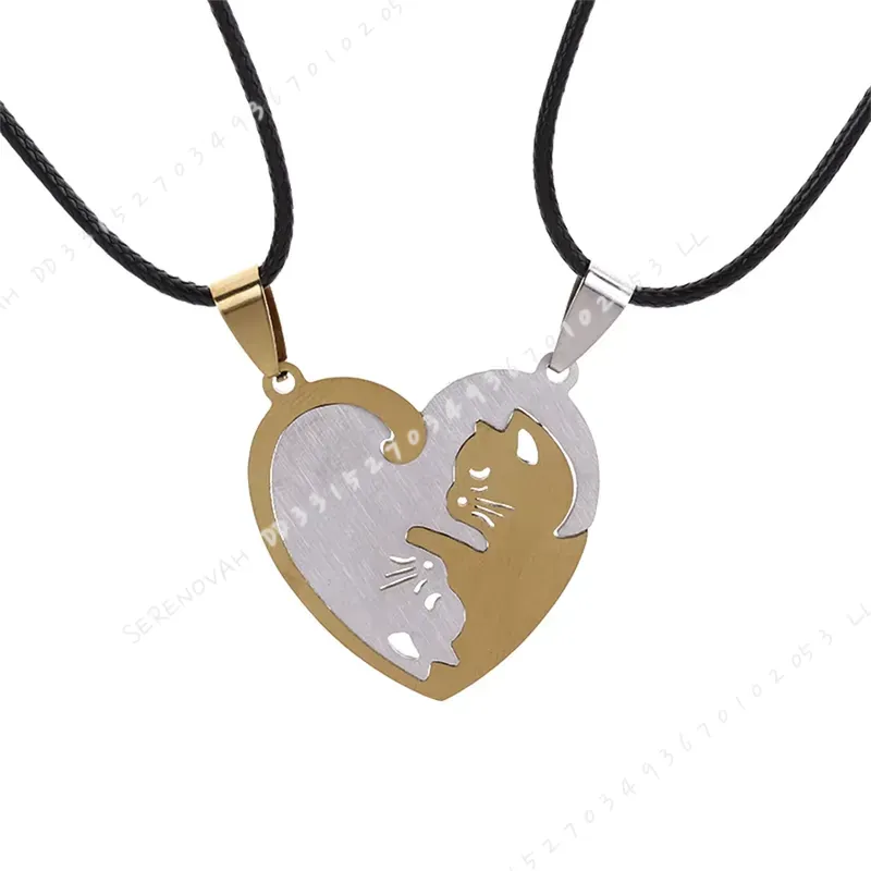 1 Pair Creative Cute Stainless - Magnetic Couple Matching Necklaces ulasan dan harga