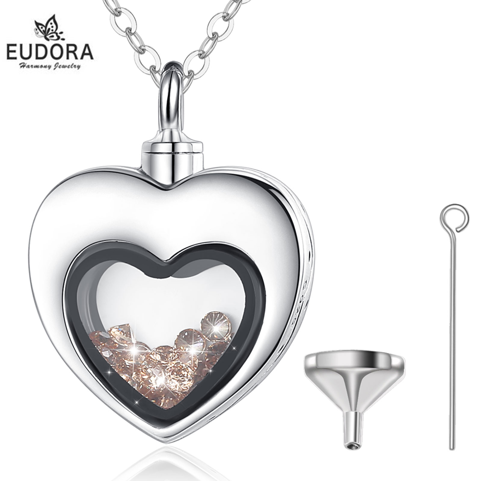 Eudora Sterling Silver Heart L - Heart Locket Necklace Photo ulasan dan harga