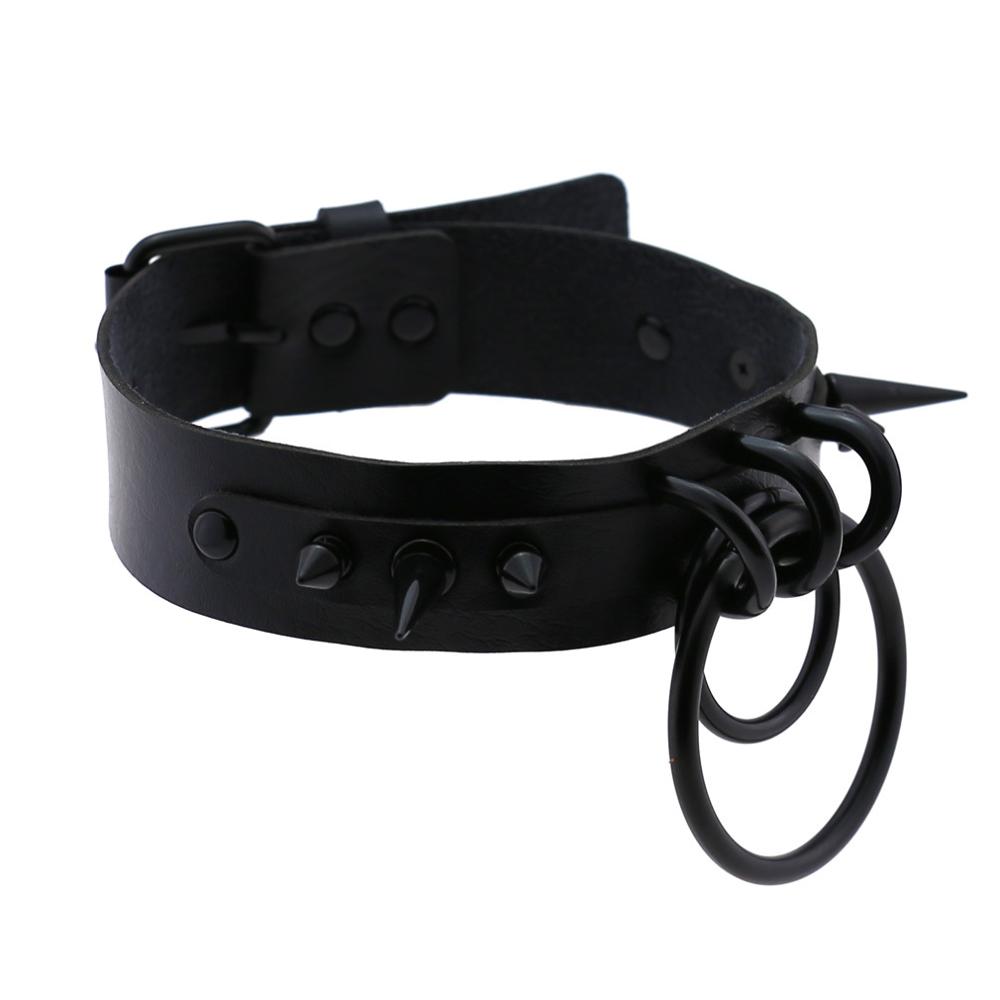 Black Spiked Choker Goth Leath - Goth Punk Spike Choker ulasan dan harga