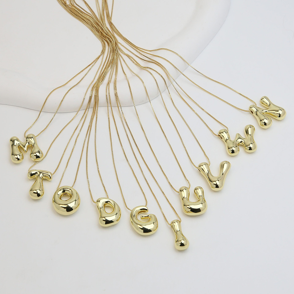 Creative A-Z Balloon Bubble Le - Initial Letter Necklace 18K Gold ulasan dan harga
