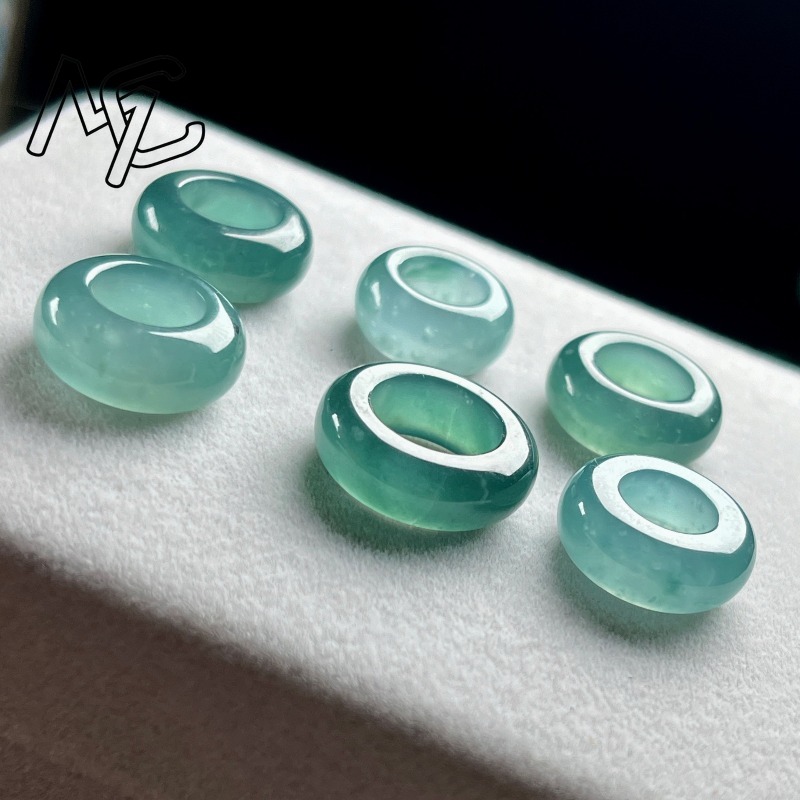 Natural Emerald Blue Water Luc - Rings ulasan dan harga