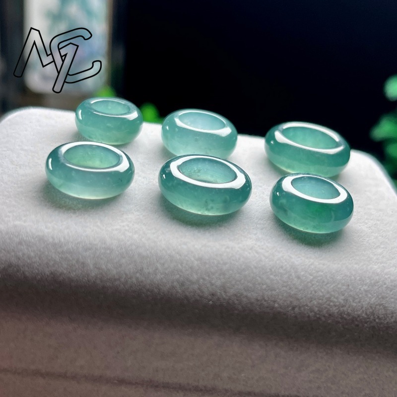 Natural Emerald Blue Water Luc - Rings ulasan dan harga